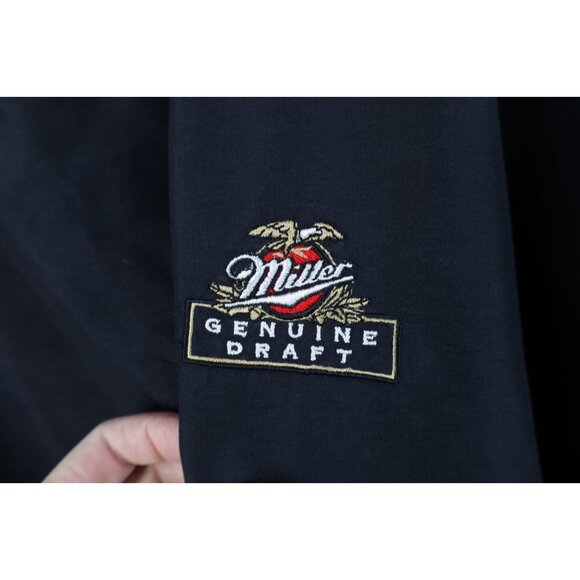 Vintage 90s Mens XL Spell Out Miller Genuine Draft Beer Windbreaker Jacket USA - Picture 4 of 12